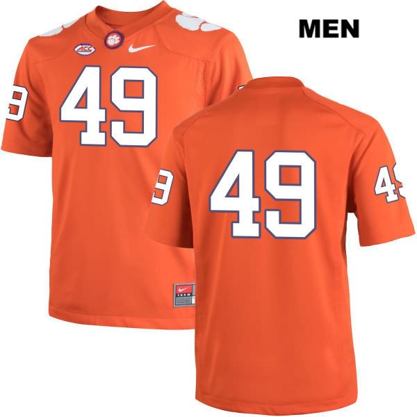 Men's Clemson Tigers #49 Richard Yeargin Stitched Orange Authentic Nike No Name NCAA College Football Jersey MLL8646LM